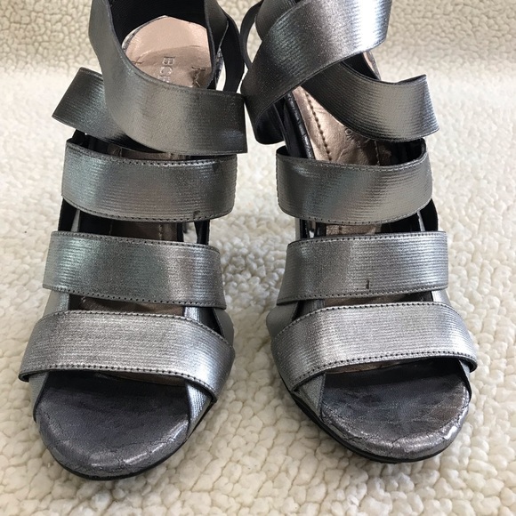 BCBG Gray Snakeskin Stretchy Strap Heels 
5” Heel
Size 7.5 
No Shoebox - Picture 11 of 13